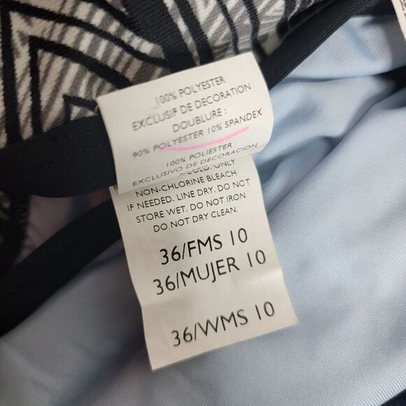 Nike Scatter Brain Black White One Piece Swimsuit NWT Sz 10 - Picture 8 of 10